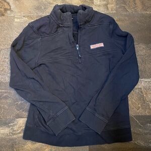 Vineyard Vines Blue Zip Up with Stand-Up Collar